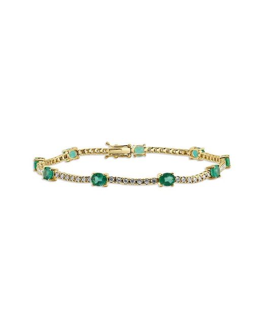 Sabrina Designs Multicolor 14k 4.72 Ct. Tw. Diamond & Emerald Tennis Bracelet