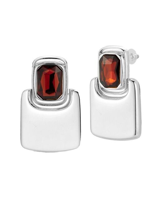 Chloe and Madison White Jewelry Plated Earrings