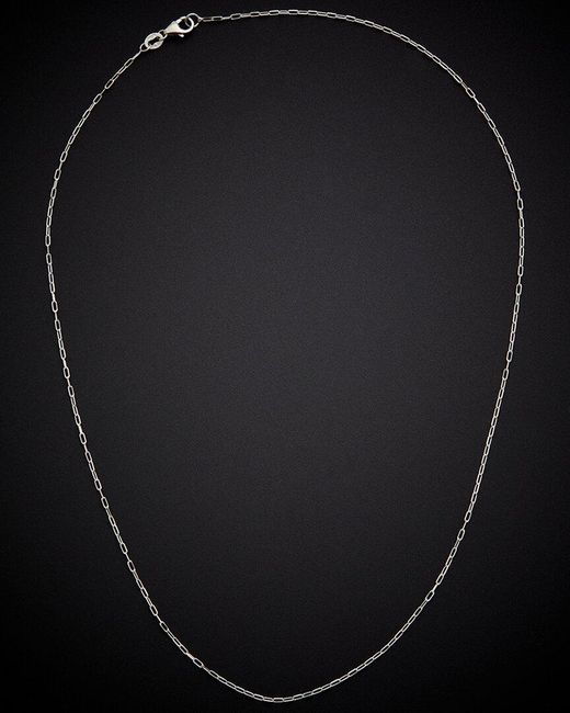 Italian Gold Black 14K 1Mm Paperclip Chain Necklace