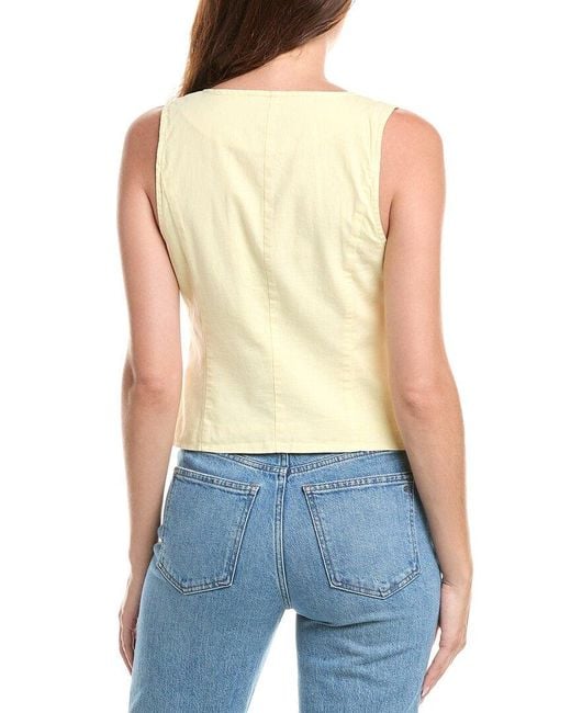 Michael Stars Blue Honey Linen-blend Button Vest