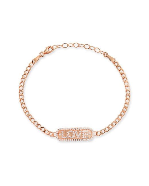 Sphera Milano Metallic Rose Gold Plated Love Bar Link Bracelet