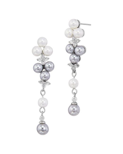 Savvy Cie White Cz Dangle Earrings