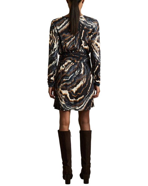 Reiss Black Jasmine Printed Short Dress