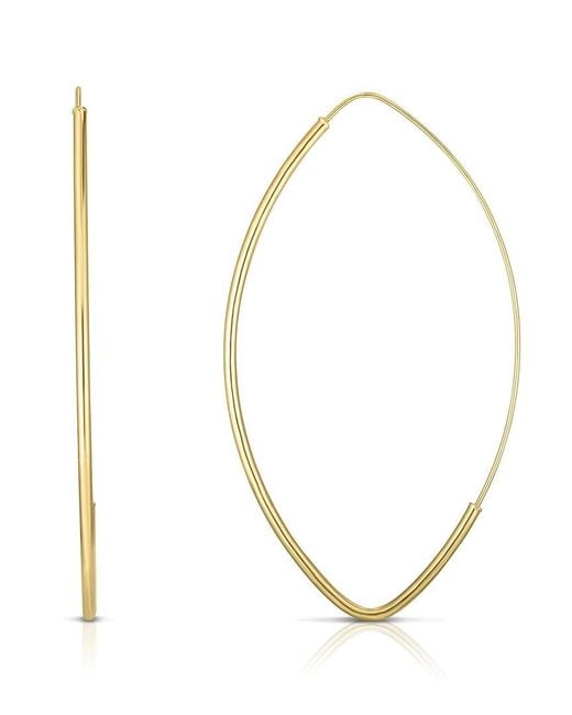 Italian Gold Metallic 14k Large Hoops