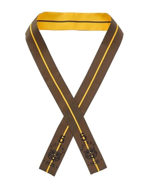 Fendi Metallic Wrappy Silk Neck Bow