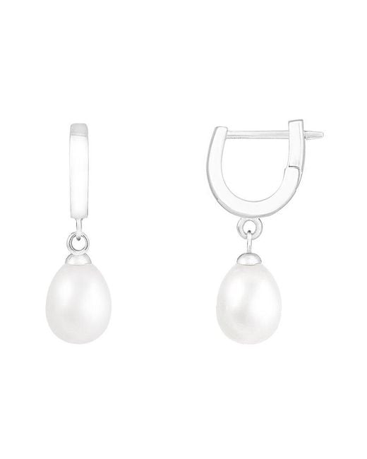 Splendid White 7.5-8mm Pearl Dangle Earrings