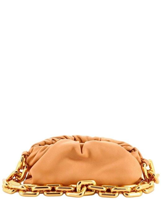Bottega Veneta Orange Sheep Leather The Chain Pouch Leather Teen (Authentic Pre-Loved)