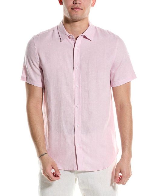 Onia Red Standard Linen-blend Shirt for men