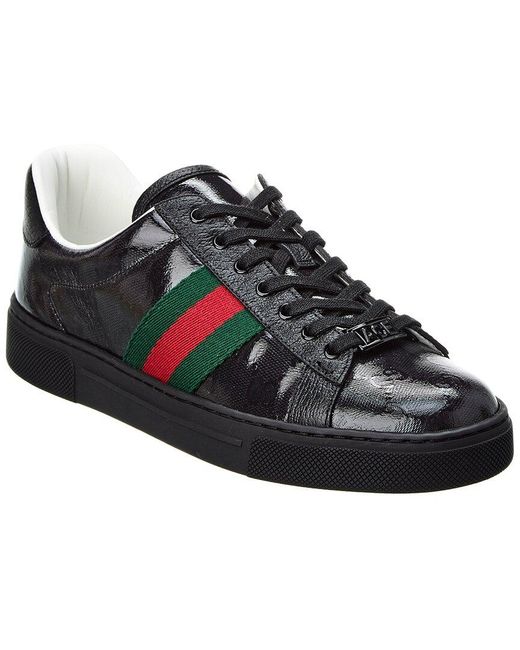 Gucci Black Ace GG Crystal Canvas Sneaker