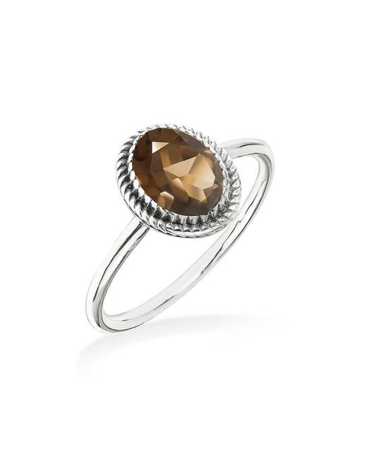 TIRAMISU White 1.00 Ct. Tw. Smoky Quartz Solitaire Ring