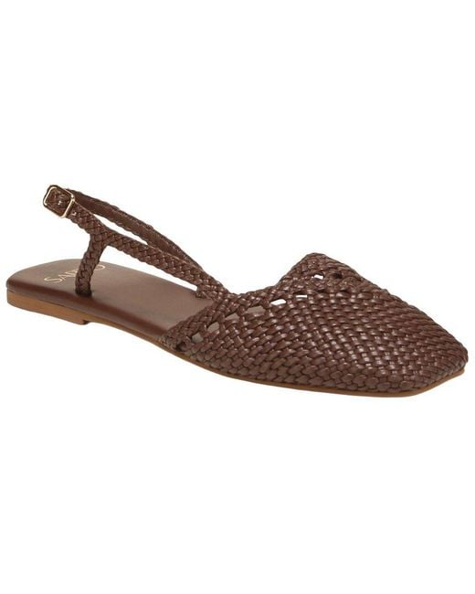 Franco Sarto Brown A-Ilona Leather Slingback