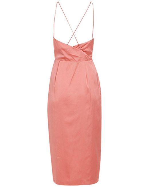 Reiss Pink Oe Paola Strappy Halter Midi Dress