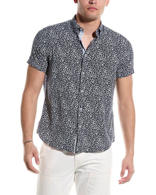 Report Collection Blue Floral Shirt for men