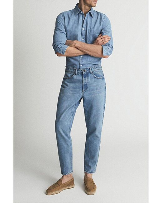 Reiss Blue Benedict Cropped Washed Slim Jean for men