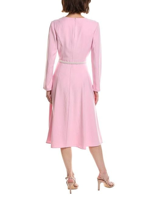 Pascale La Mode Pink Long Sleeve Midi Shirtdress