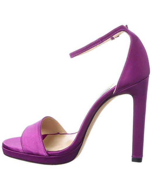 Jimmy Choo Purple Misty 120 Satin Sandal