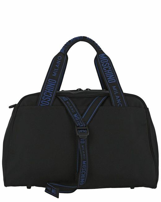 Moschino Black Recycled Nylon Duffel Bag for men