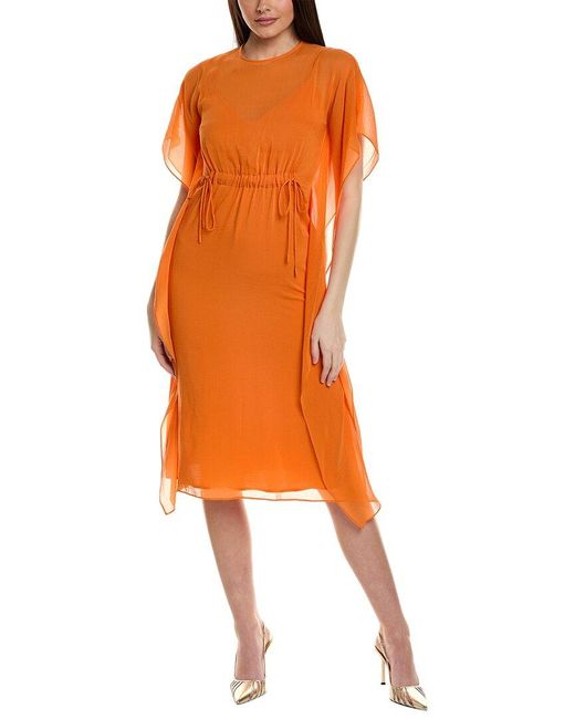 Max Mara Orange Studio Calenda Silk-blend Caftan Dress