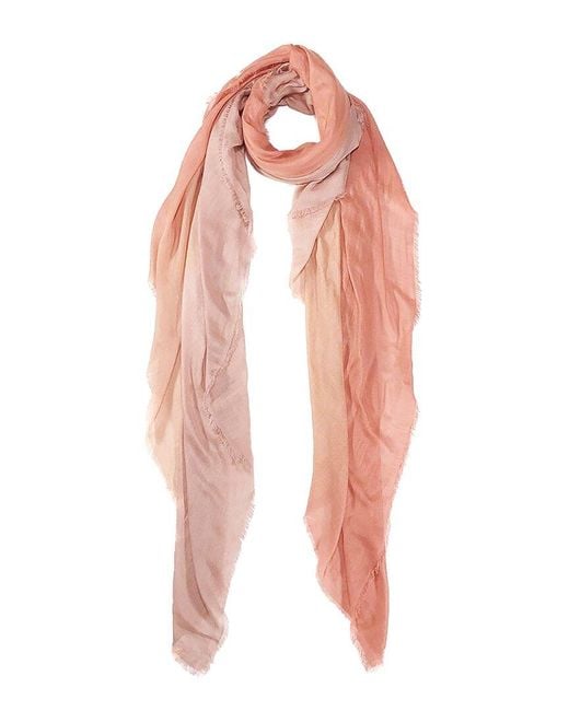 Blue Pacific Pink Vintage Dip-Dye Ombre Cashmere-Blend Scarf