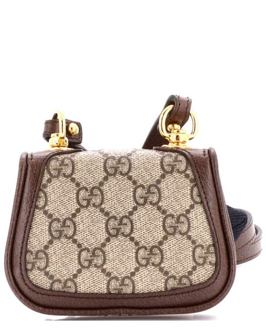 Gucci Brown Blondie Nm Card Case Wallet With Strap GG Coated Canvas (authentic Pre-loved)