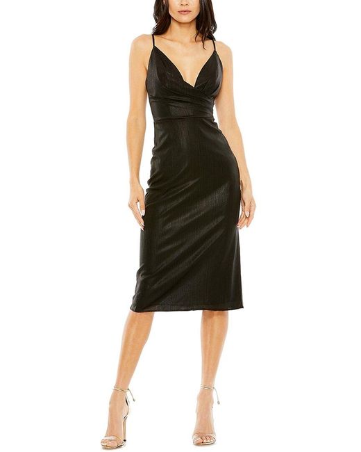 Mac Duggal Black Metallic Sheath Dress