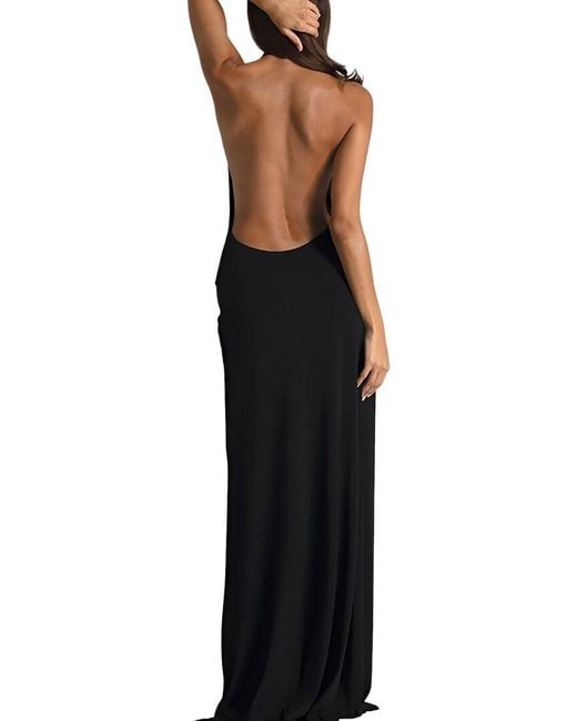 LEBRIN ATELIER Black Solid Maxi Dress