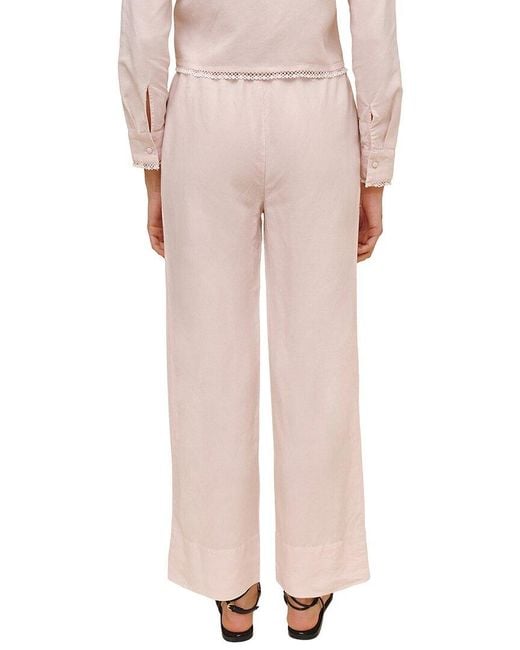 Bella Dahl Pink Wide Hem Drawstring Linen-Blend Pant
