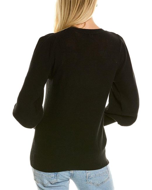 Autumn Cashmere Black Cotton By Juliette Sleeve Sweater