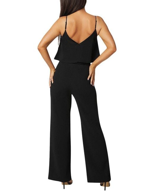 Bebe Black Ruffle Wide Leg Jumpsuit