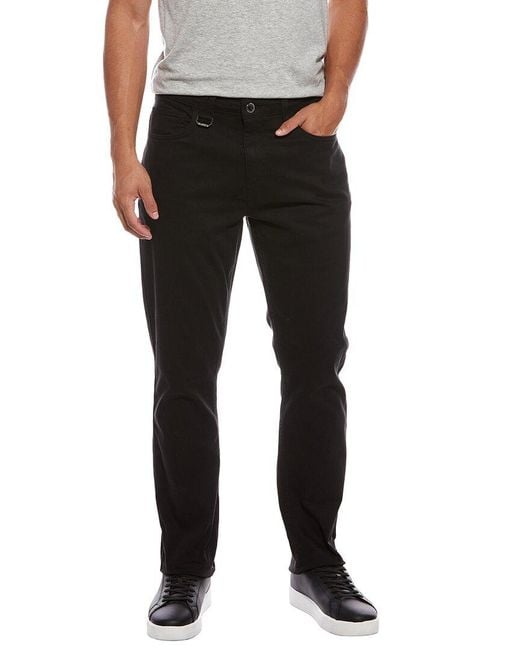 Karl Lagerfeld Black Stretch Slim Leg Linen-Blend Jean for men