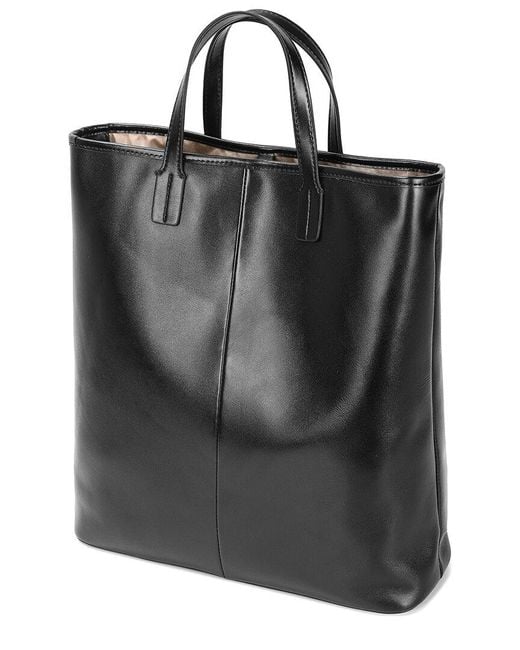 Tiffany & Fred Paris Black Shiny Leather Tote
