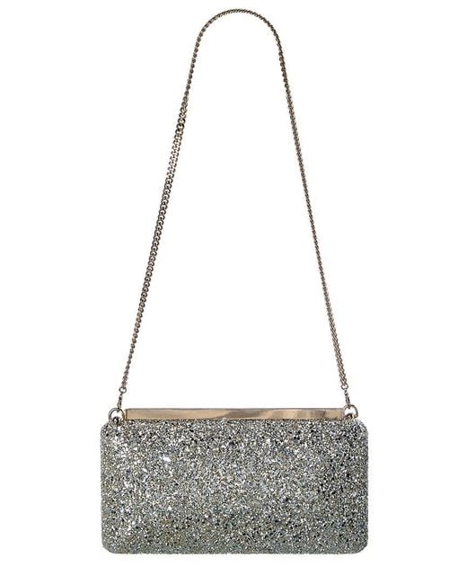 Jimmy Choo Ellipse Glitter Clutch in Grey Lyst UK - Main Image