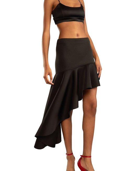 Cynthia Rowley Black Asymmetrical Bonded Skirt