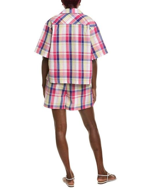 Hue Red 2Pc Seersucker Pajama Set
