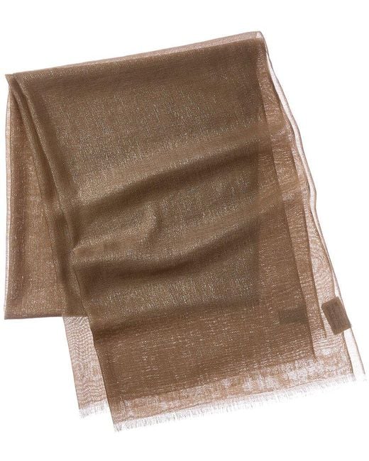 Brunello Cucinelli Brown Cashmere & Silk-Blend Scarf