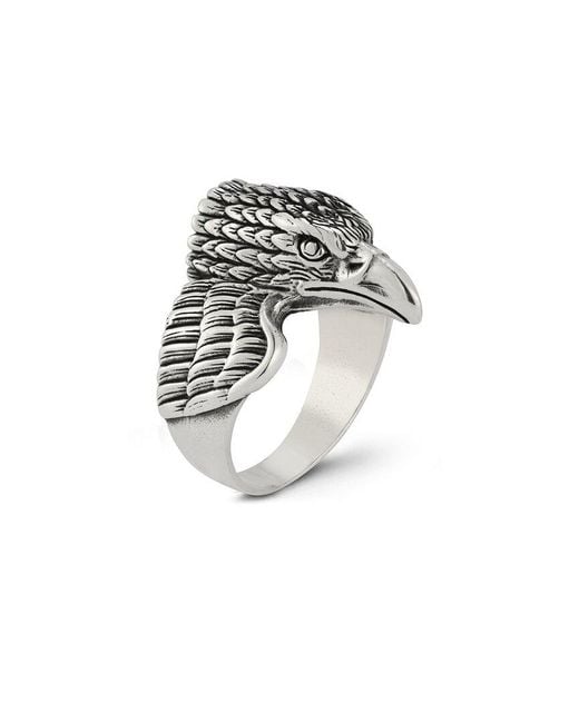 YIELD OF MEN White Yield Of Silver Eagle Ring for men