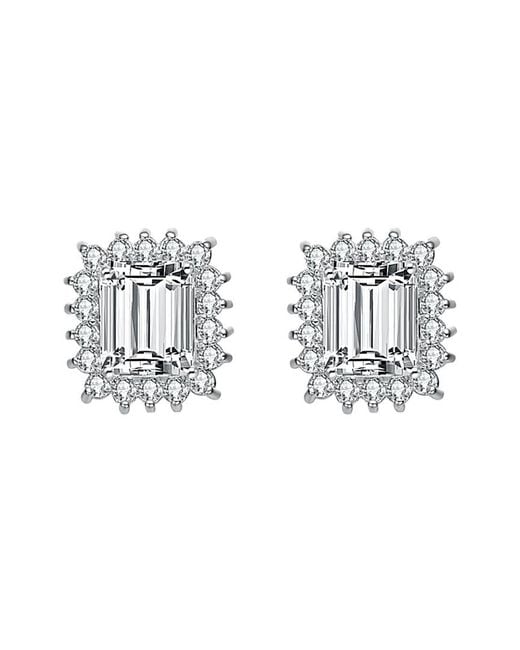 Genevive Jewelry Metallic Silver Cz Earrings