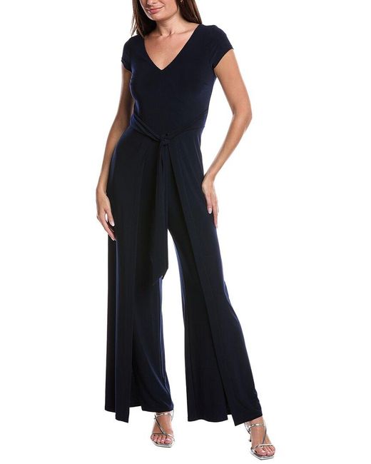 Joseph Ribkoff Blue Tie Front Jumpsuit