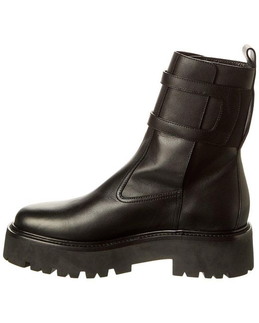 Céline Black Buckled Medium Leather Boot