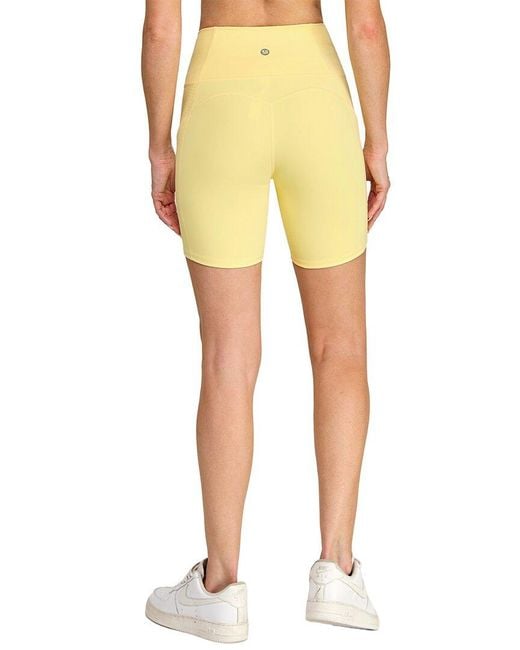 Badgley Mischka Yellow High-Waist Breathable Bike Short