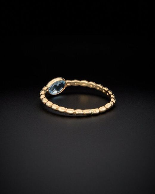 Italian Gold Black 14k Beaded Ring