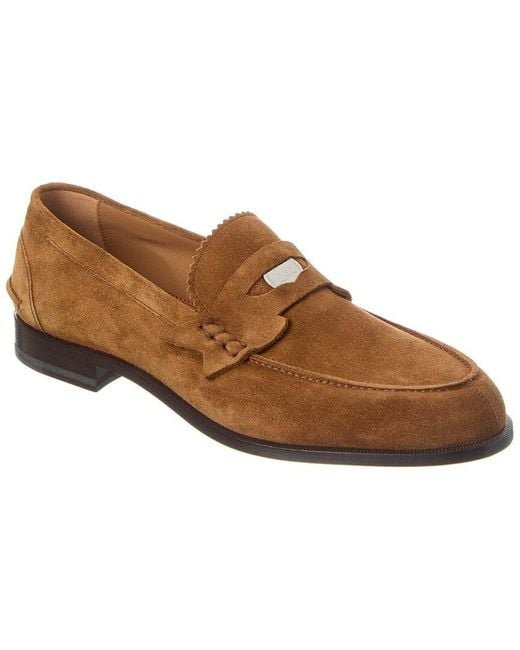 Christian Louboutin Brown Suede Penny Loafer for men