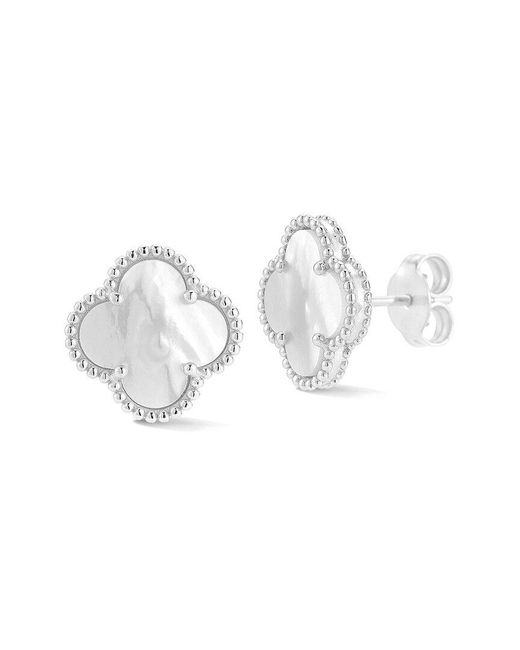 Sphera Milano White Pearl Clover Studs