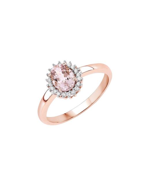 Diana M Pink Fine Jewelry 14k Rose Gold 0.81 Ct. Tw. Diamond & Morganite Ring