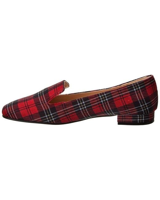 French Sole Red Zooey Canvas Flat