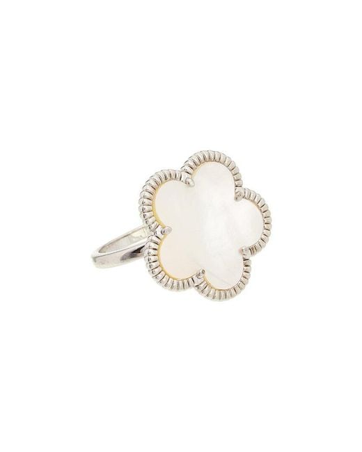 Juvell White 18K Plated Clover Ring