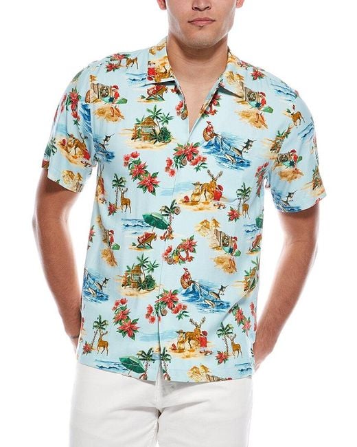 Tommy Bahama Blue Santa Shores Silk Camp Shirt for men