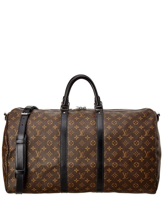 Louis Vuitton Monogram Macassar Canvas Keepall 55 Bandouliere in Brown