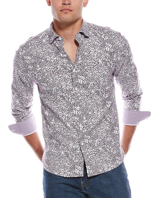 Tommy Bahama Gray Lazlo Seaside Soiree Silk-Blend Shirt for men