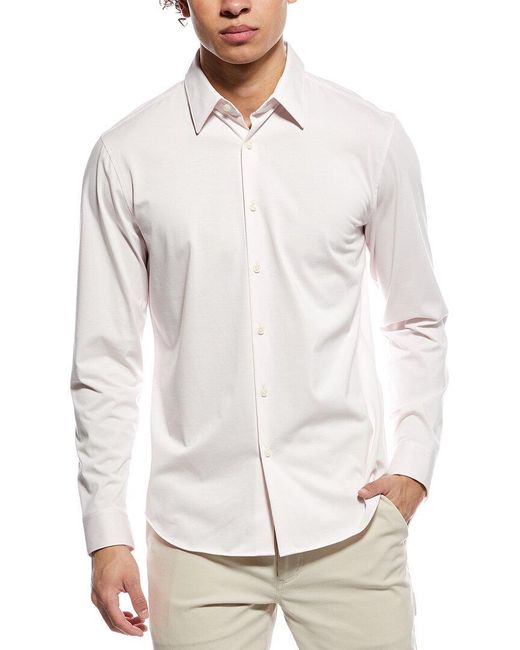 Theory White Sylvain Nd.structure Woven Shirt for men